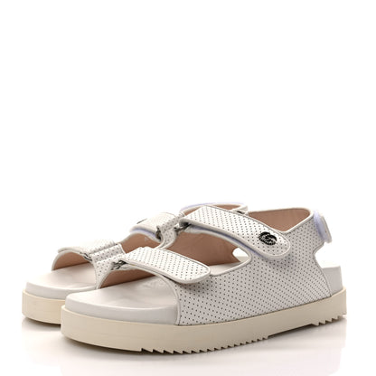 Gucci Malaga Kid Mini Double G Perforated Womens Dad Sandals 39 Great White 3 of 9