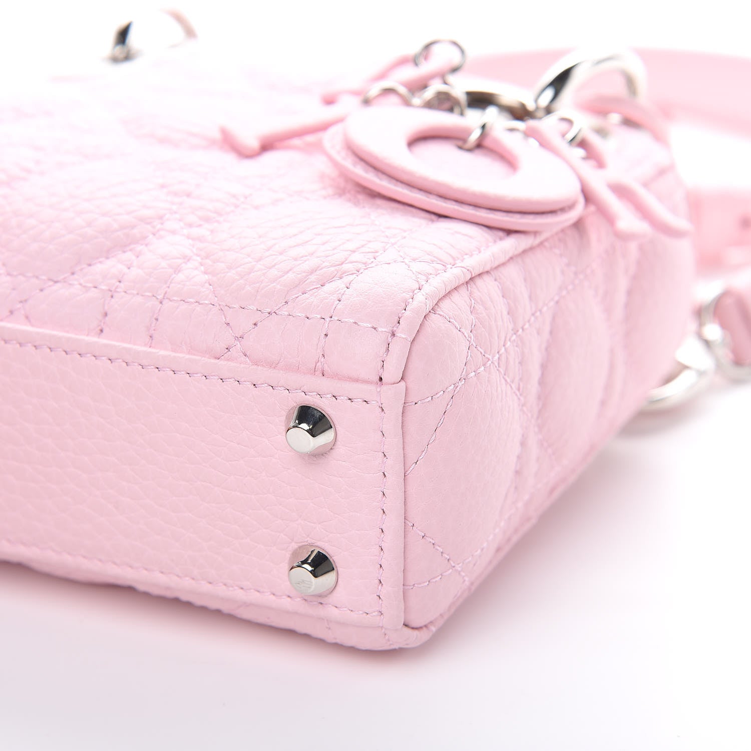 Christian Dior Grained Calfskin Cannage Nano Lady Dior Rose Clair 8 of 10