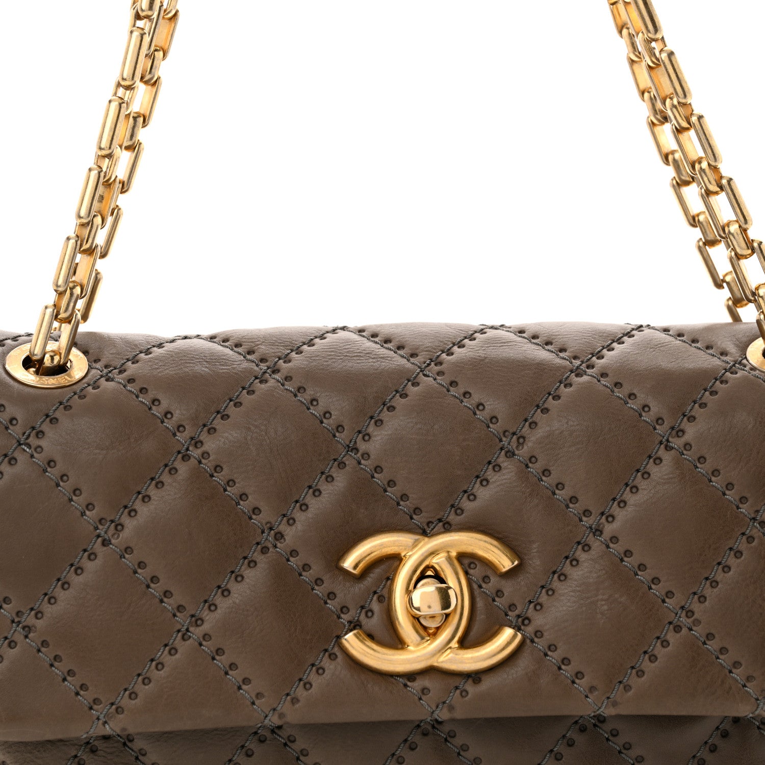 Chanel Calfskin Quilted Retro Chain Flap Dark Grey 8 of 15