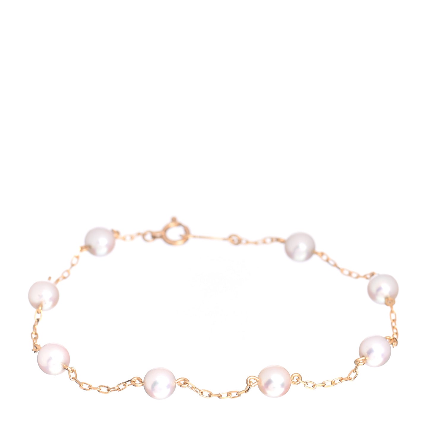 18K Yellow Gold Akoya Pearl 5mm Station Bracelet