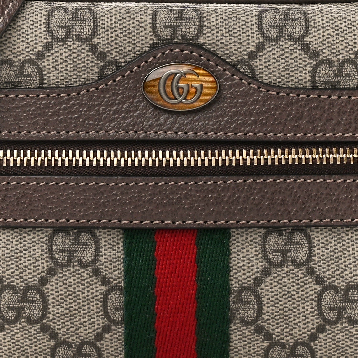 Gucci GG Supreme Monogram Web Mini Ophidia Shoulder Bag Brown 8 of 10