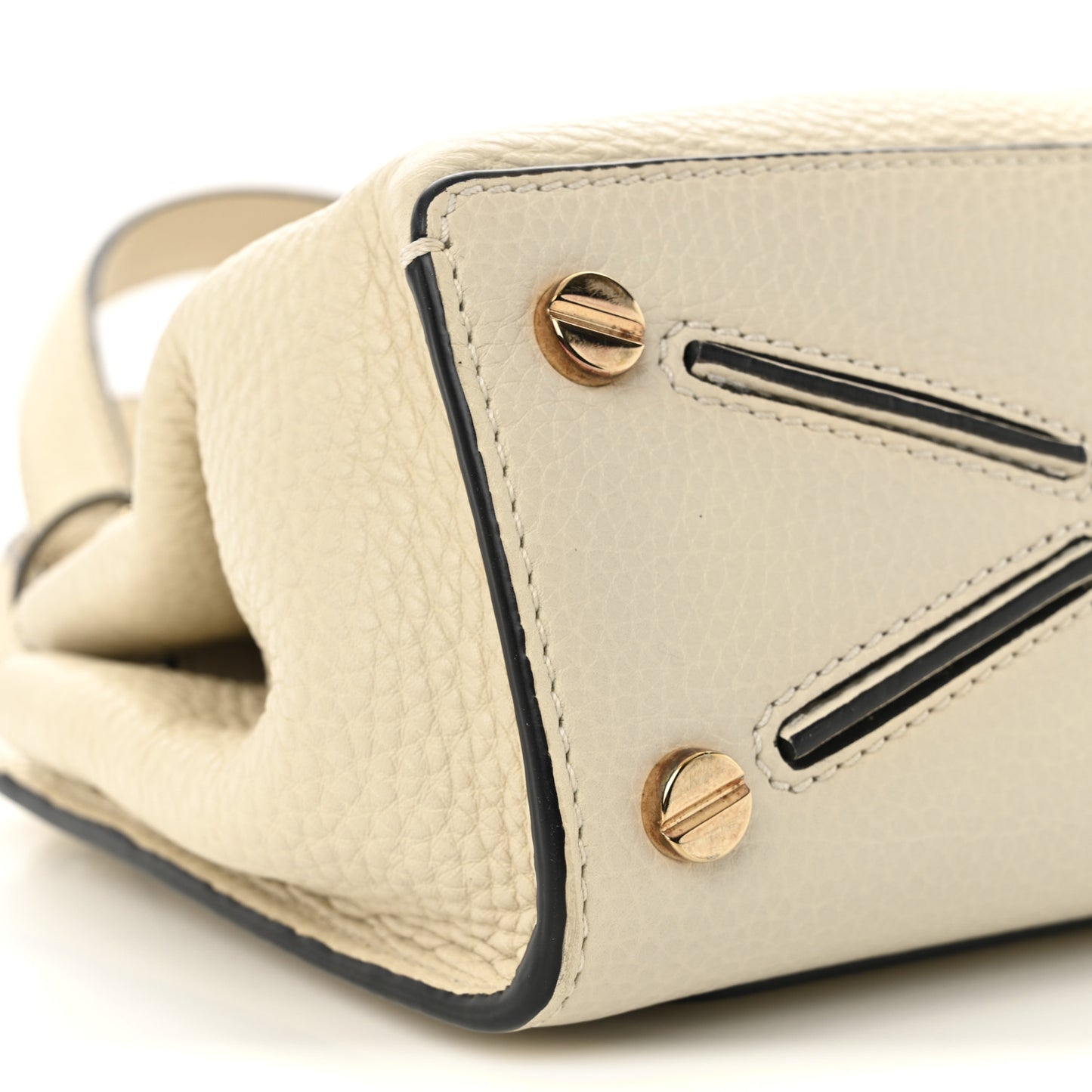 Pebbled Calfskin Small Joylock Satchel Ivory
