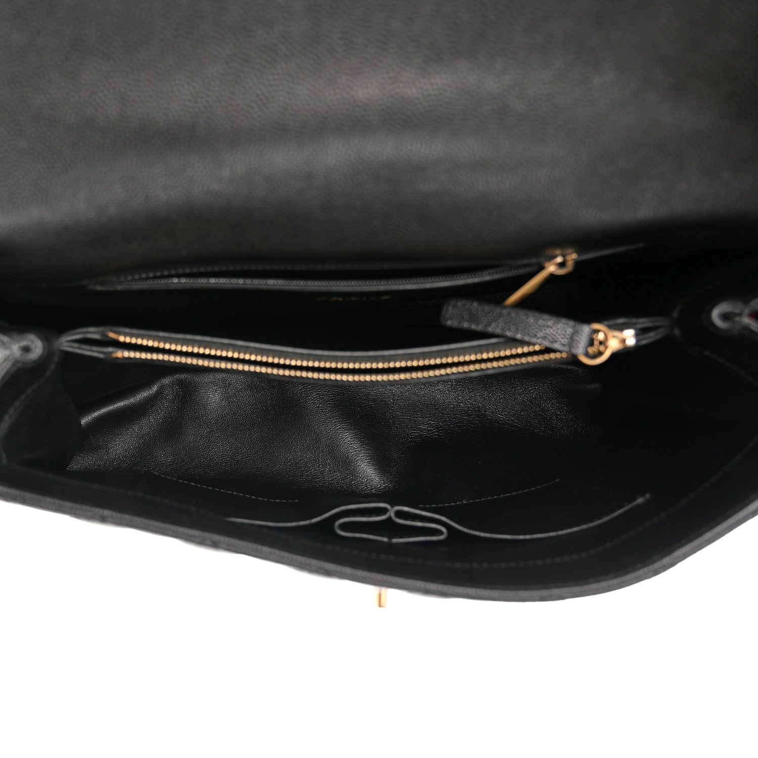 Chanel Caviar Elaphe Quilted Medium Coco Handle Flap Black Burgundy 5 of 10