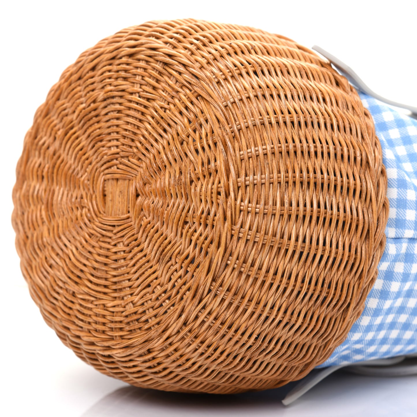 Canapa Vichy Wicker Gingham Basket Bag Celeste Miel