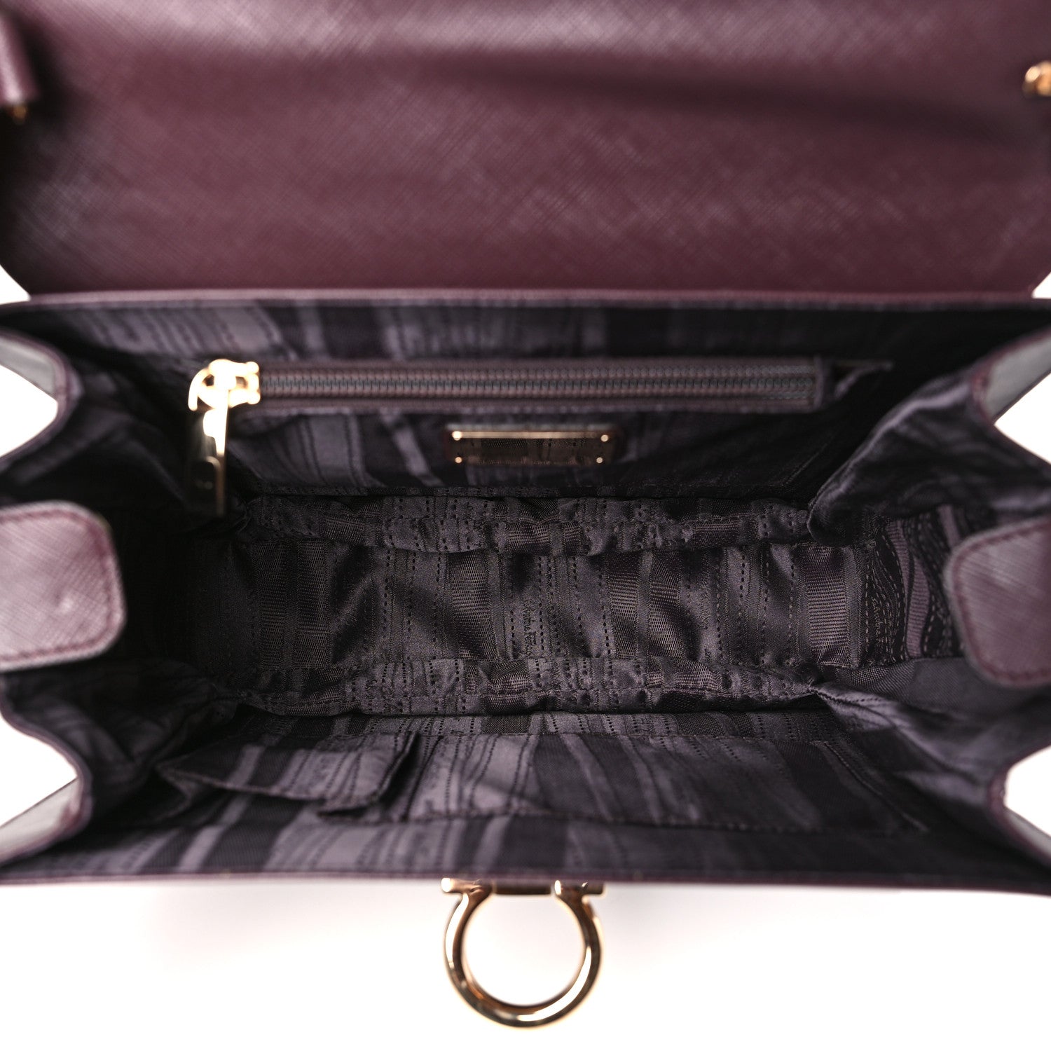 Salvatore Ferragamo Pebbled Calfskin Katia Top Handle Satchel Oxford 5 of 10