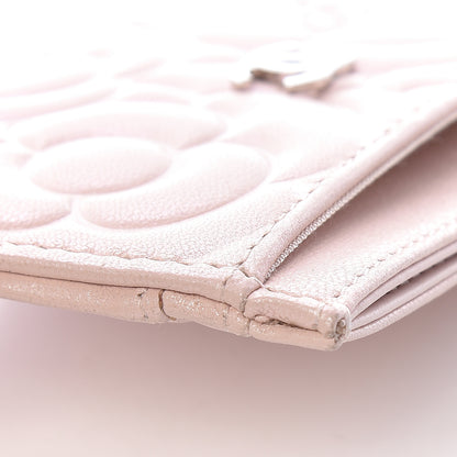 Chanel Lambskin Camellia Embossed Card Holder Nude 11 of 12