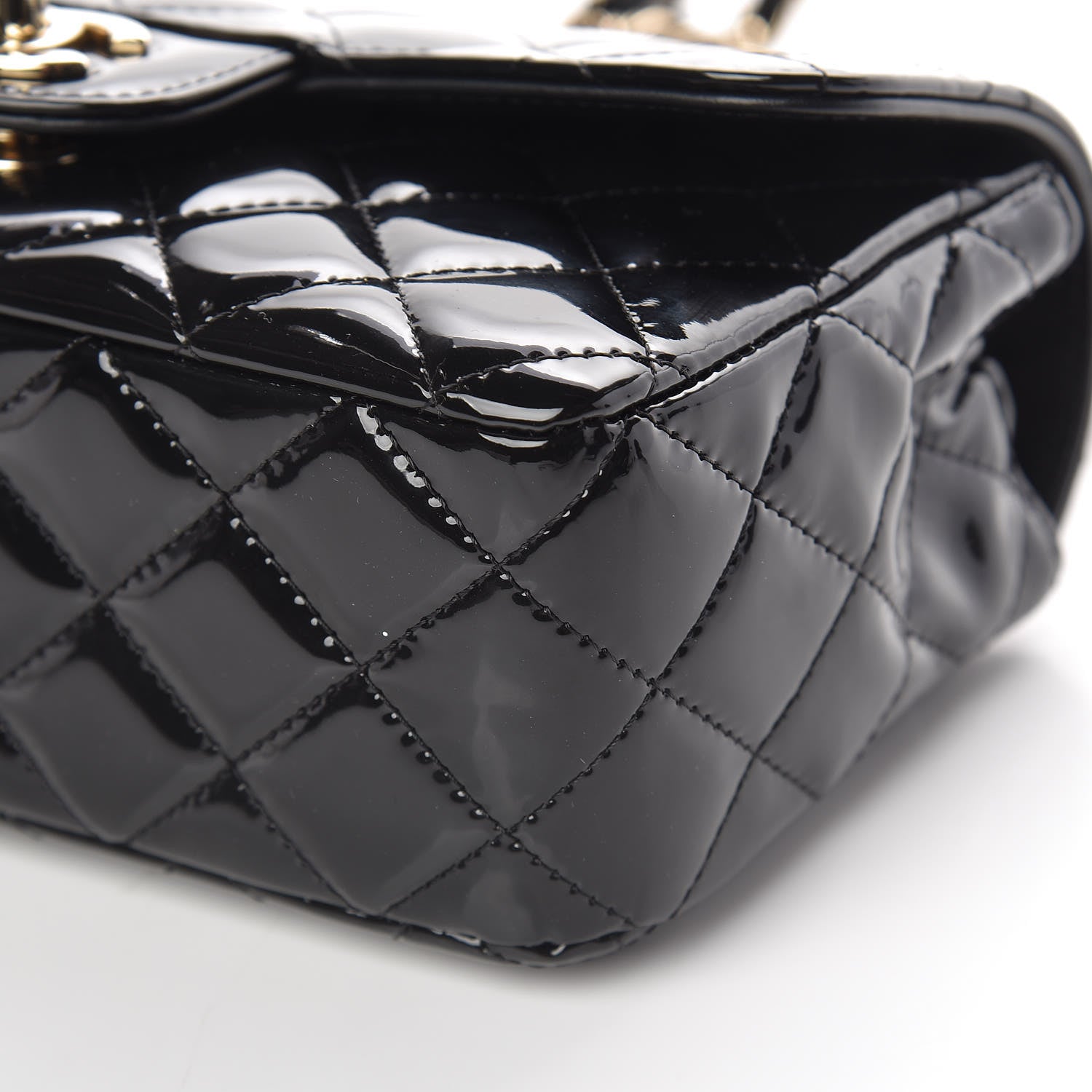 Chanel Patent Calfskin Quilted Mini Rectangular Flap Black 10 of 11