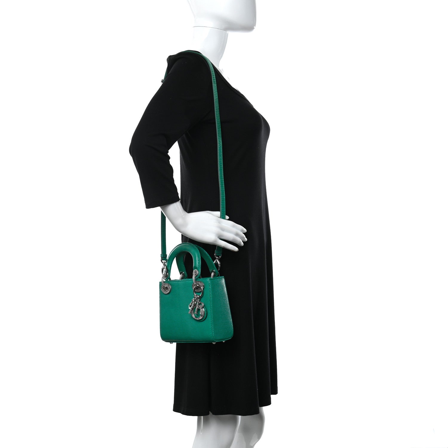 Christian Dior Lizard Swarovski Crystal Mini Lady Dior Green 2 of 8