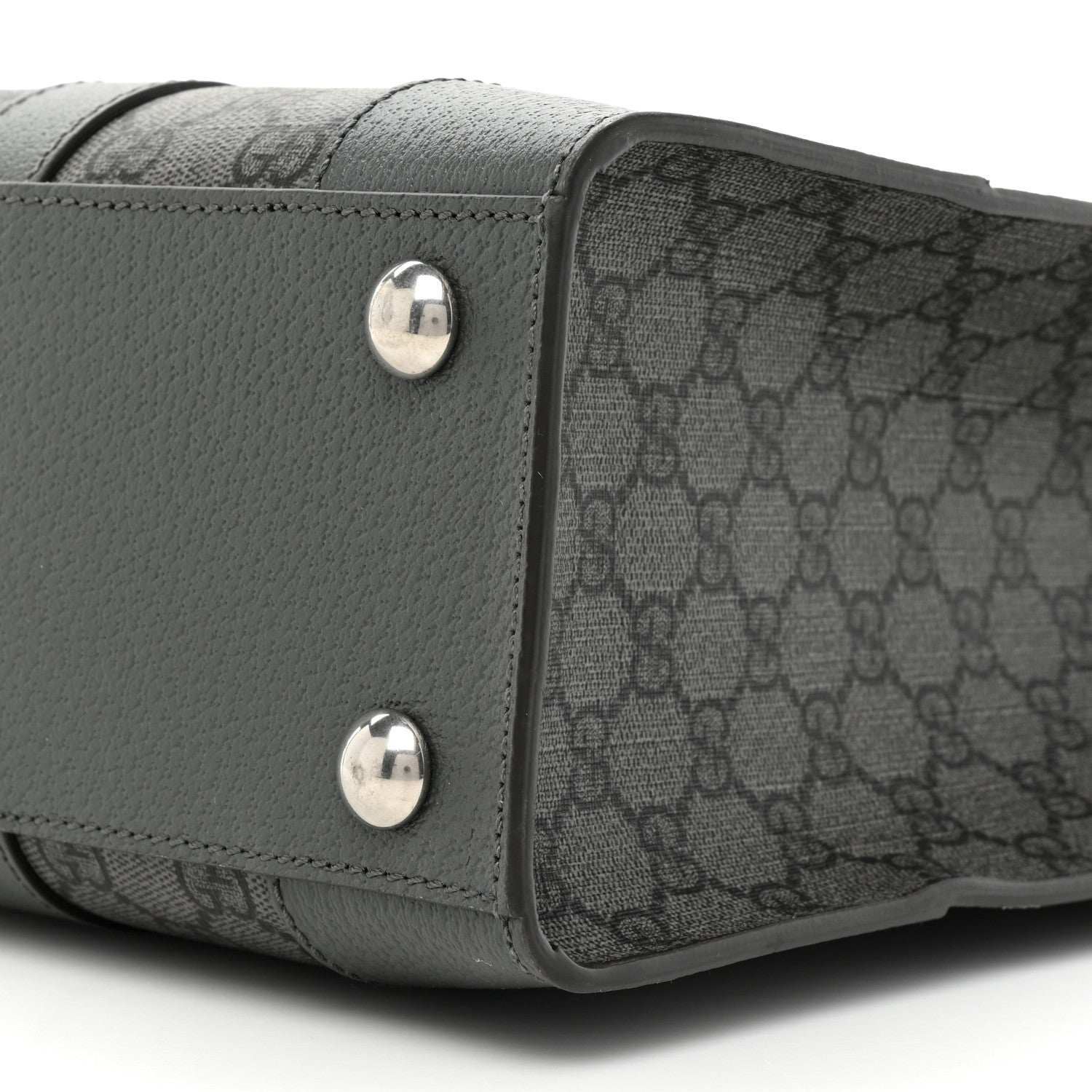 Gucci GG Supreme Monogram Textured Dollar Calfskin Medium Ophidia Tote Grey Black Graphite Grey 8 of 15