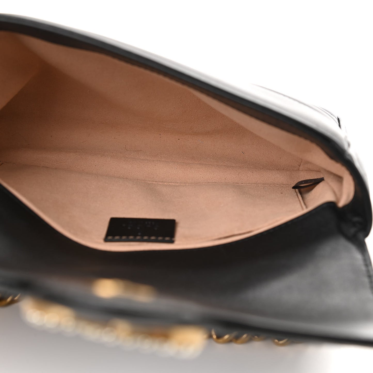 Calfskin Matelasse Pearly GG Marmont Chain Belt Bag Black