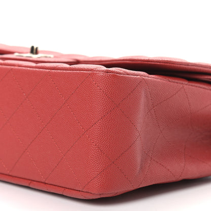 Chanel Caviar Quilted Jumbo Double Flap Red 9 of 10