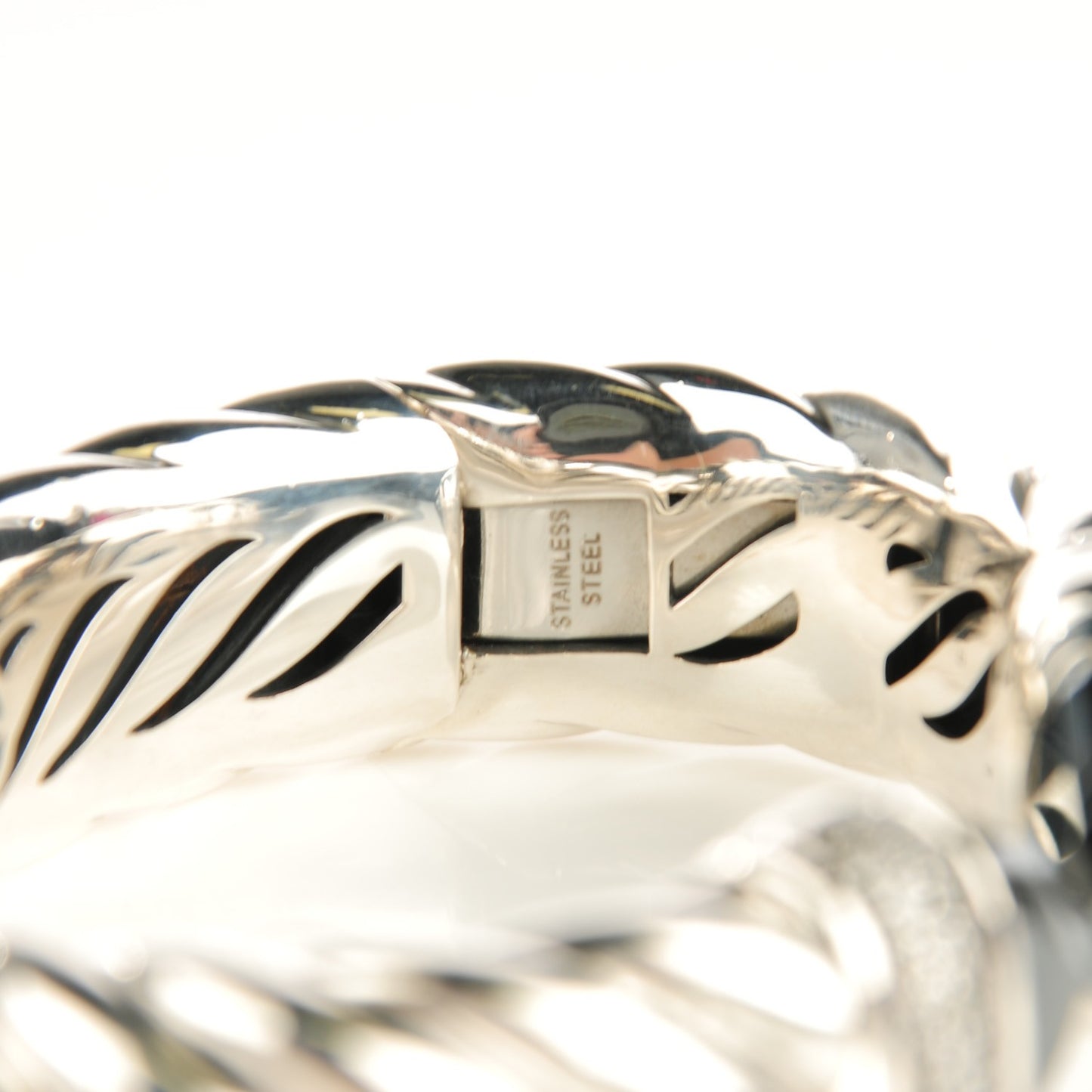 Sterling Silver Pave Diamond Hematite 18mm Waverly Bracelet
