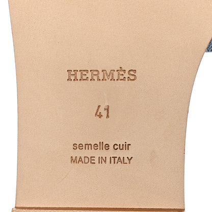 Hermes Denim Canvas Oran Sandals 41 Bleu Clair 8 of 9