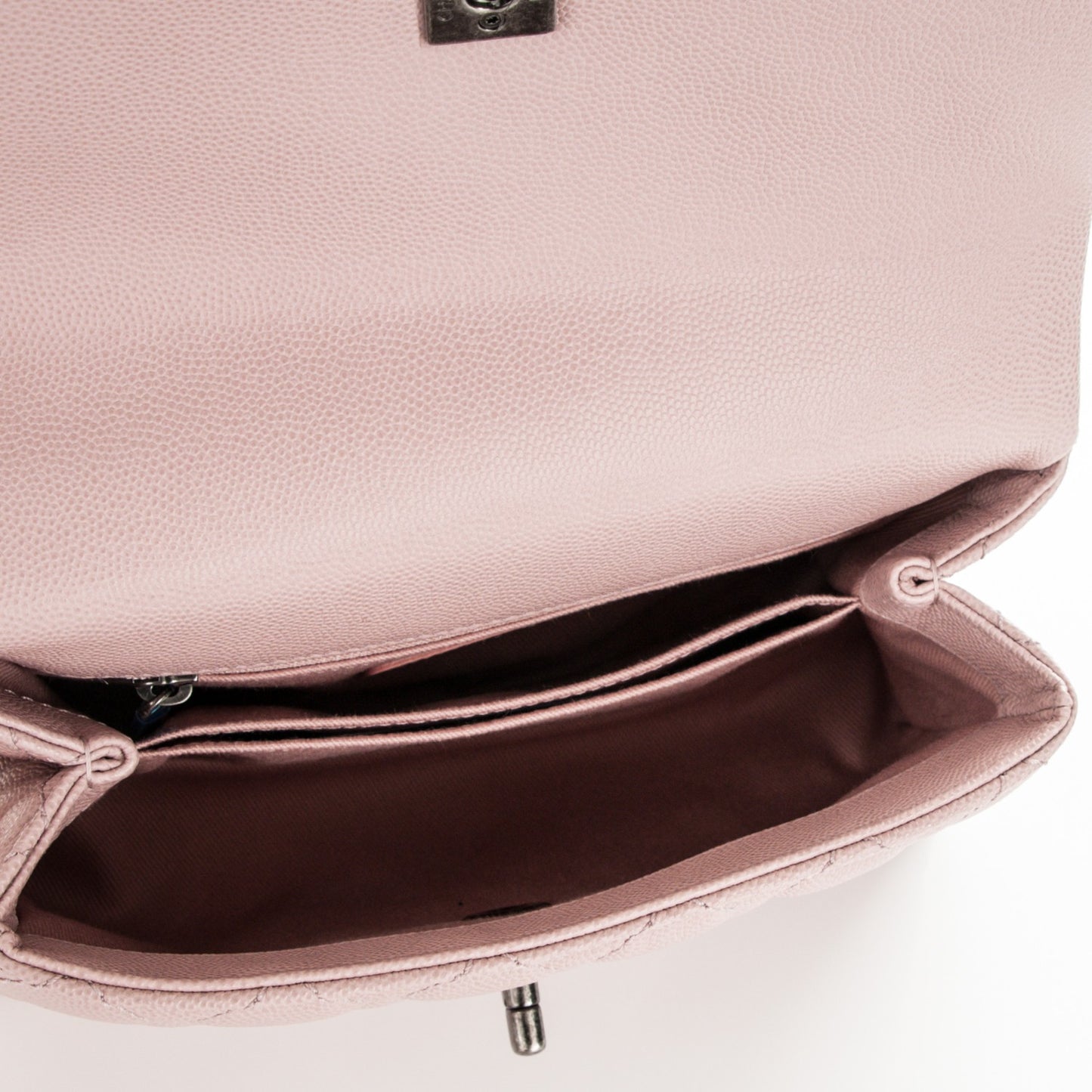 Caviar Quilted Mini Coco Handle Flap Light Pink