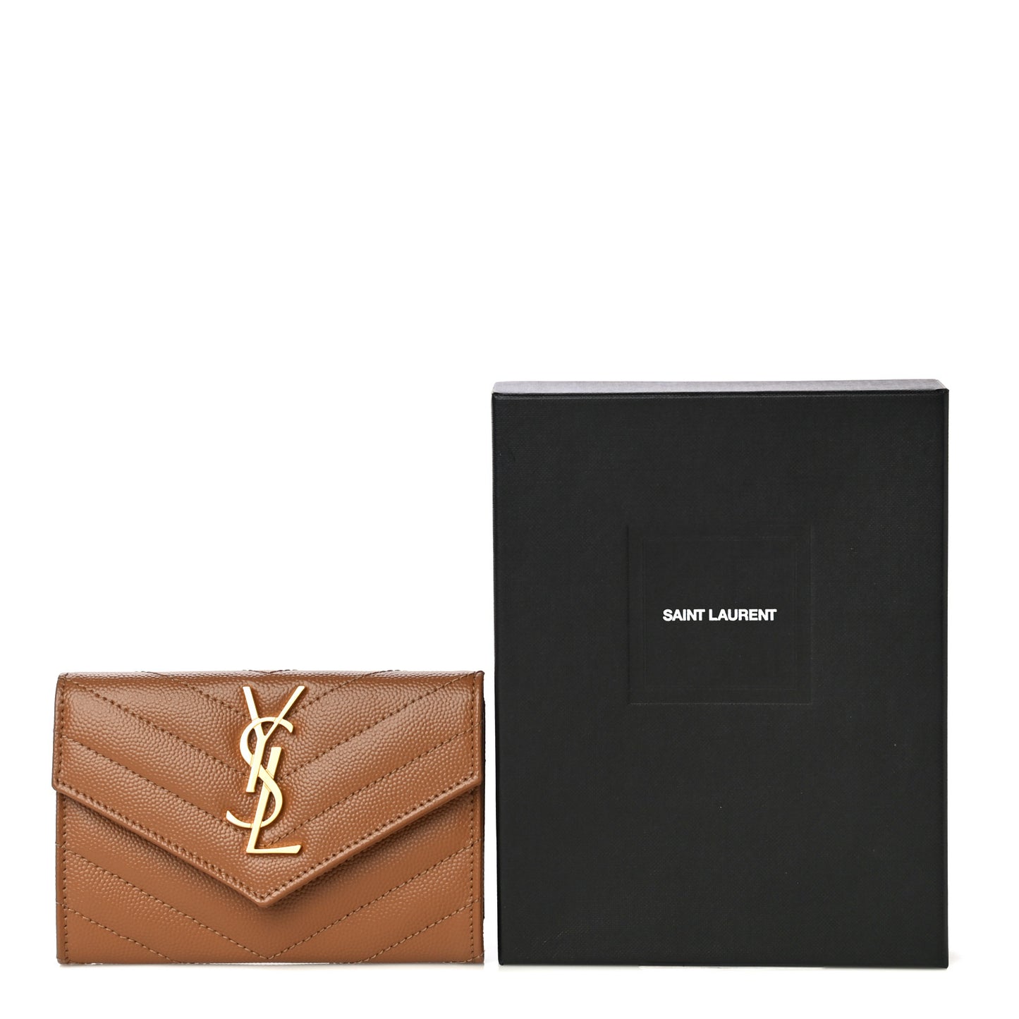 Grain De Poudre Matelasse Chevron Small Monogram Envelope Wallet Natural Dark