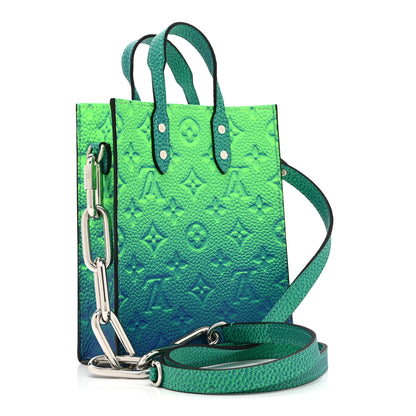 Louis Vuitton Taurillon Illusion Sac Plat XS Bleu Vert 3 of 9