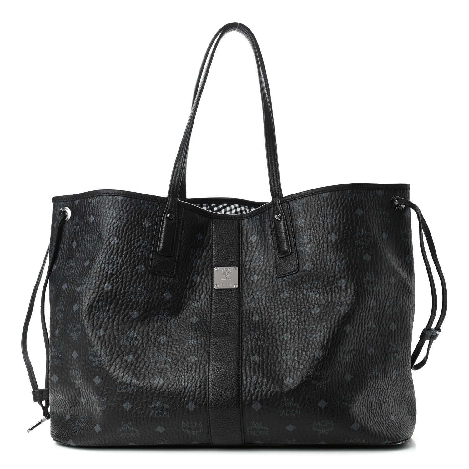 MCM Visetos Large Liz Reversible Shopper Tote Black 1 of 8