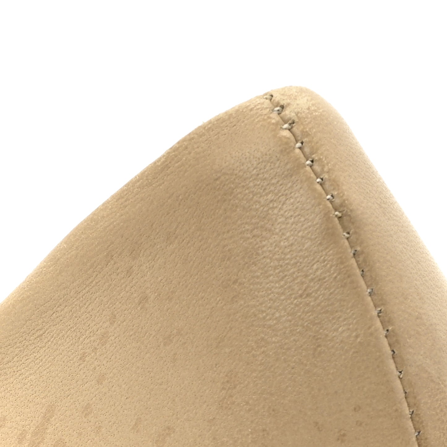 Calfskin Chain Peep Toe Wedge Pumps 39 Beige