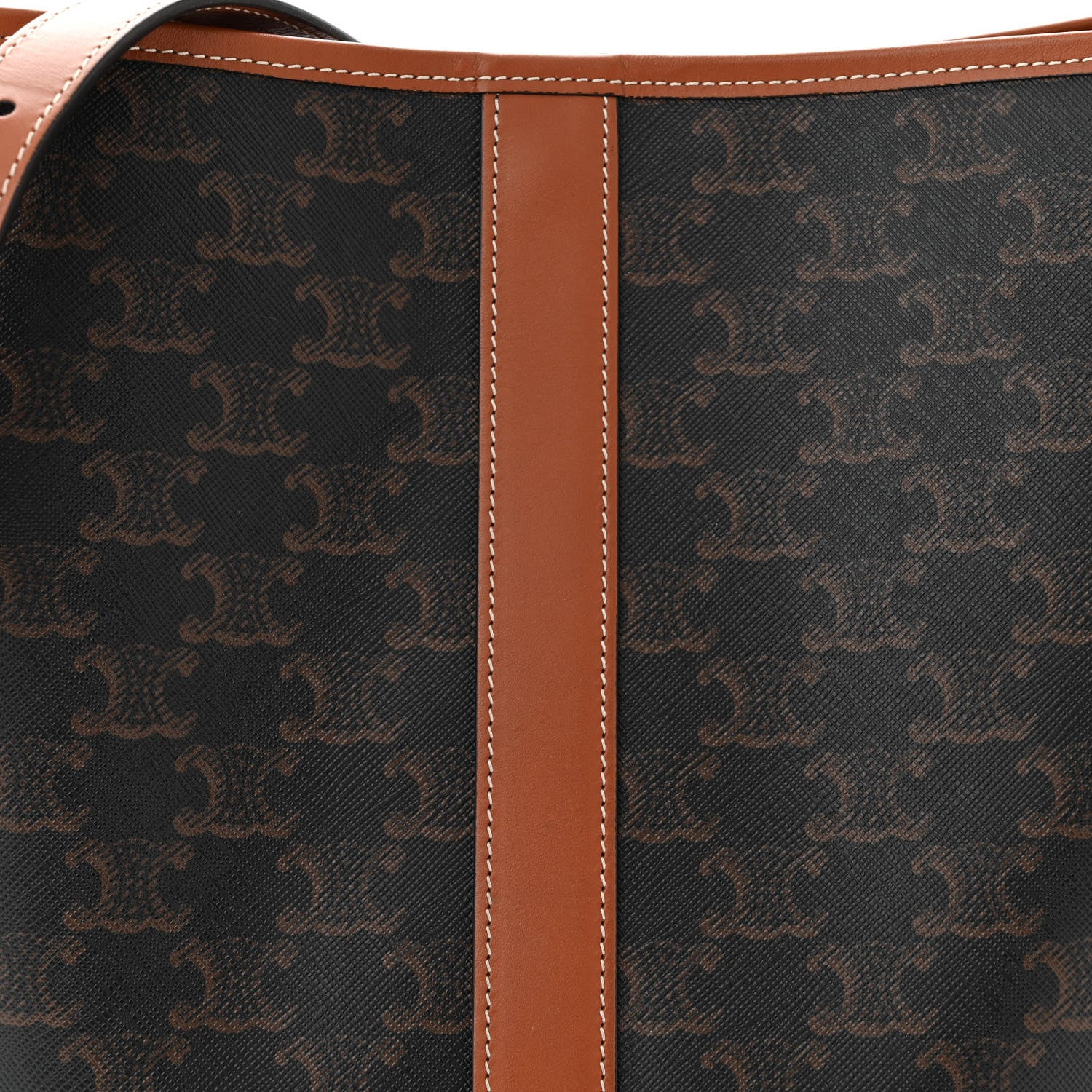 Celine Triomphe Canvas Calfskin Medium Bucket Bag Tan 8 of 11