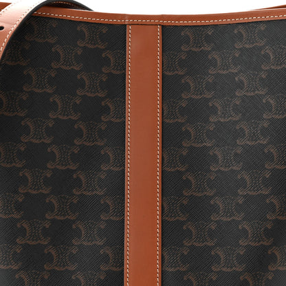 Celine Triomphe Canvas Calfskin Medium Bucket Bag Tan 8 of 11