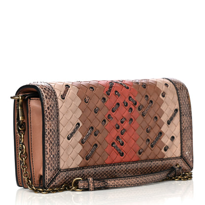 Bottega Veneta Nappa Ayers Intrecciato Club Stitch Knot Clutch Corallo Cream Mink 2 of 11