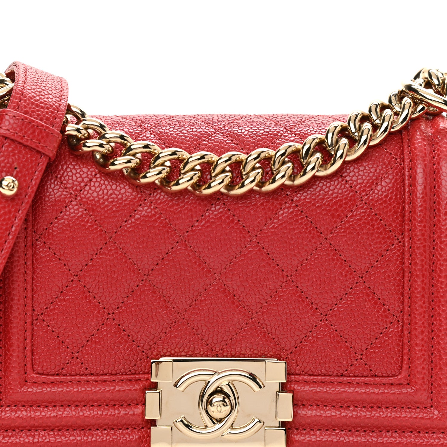 Chanel Caviar Quilted Small Boy Flap Dark Red 8 of 11