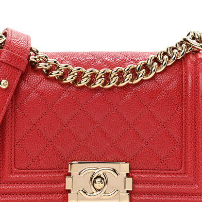 Chanel Caviar Quilted Small Boy Flap Dark Red 8 of 11