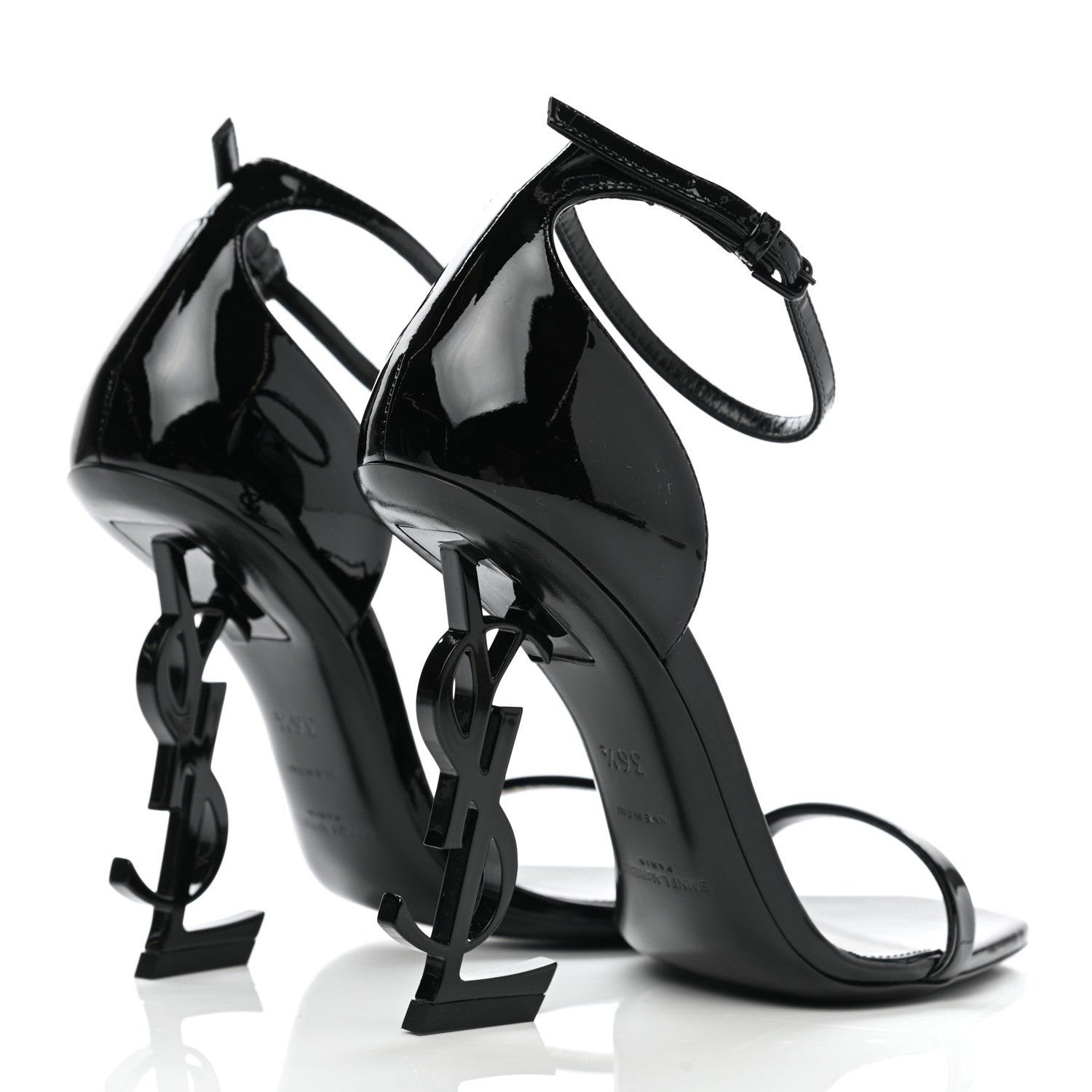 Saint Laurent Patent Calfskin Opyum 110 Sandals 36.5 Black 4 of 8