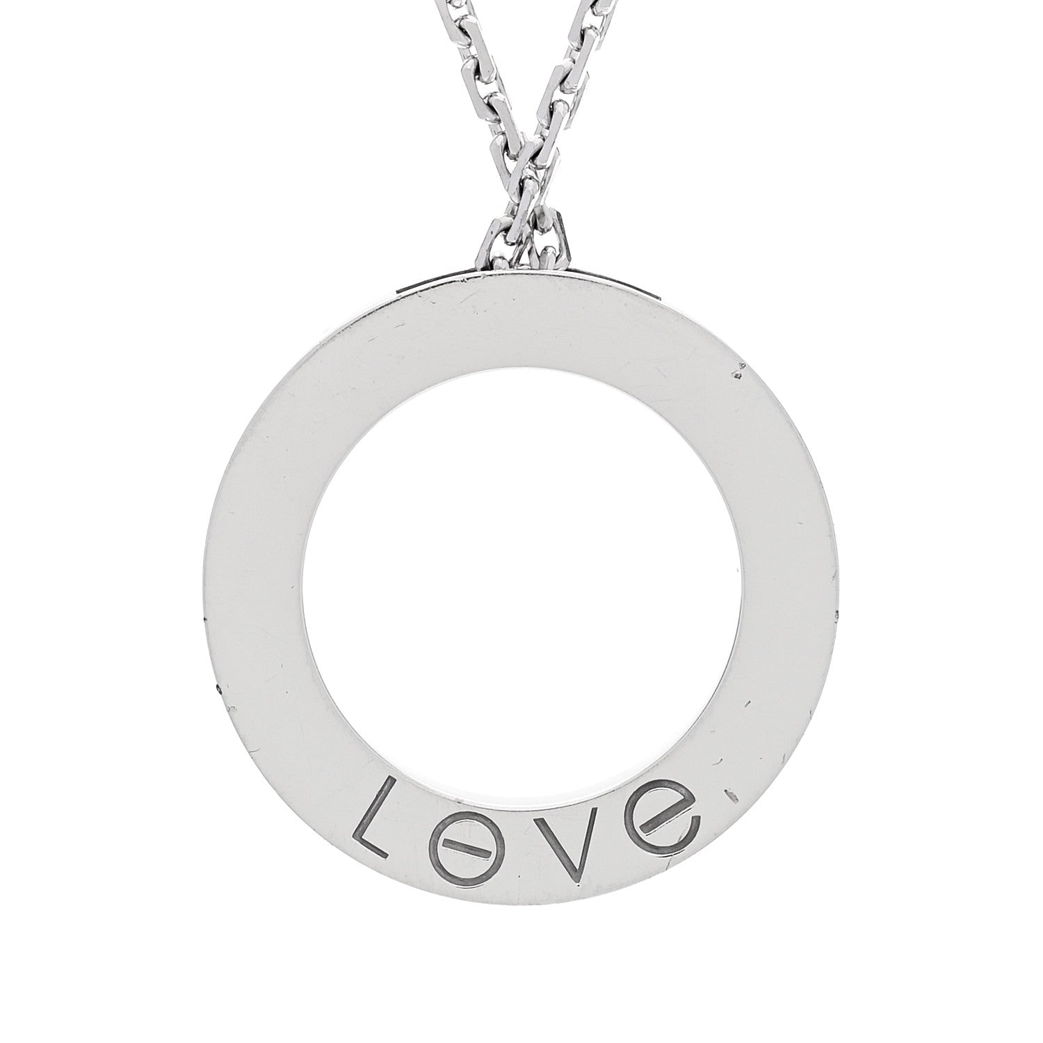 Cartier 18K White Gold 6 Diamonds LOVE Pendant Necklace 6 of 6