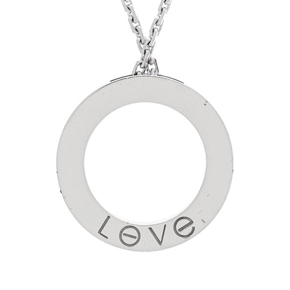Cartier 18K White Gold 6 Diamonds LOVE Pendant Necklace 6 of 6