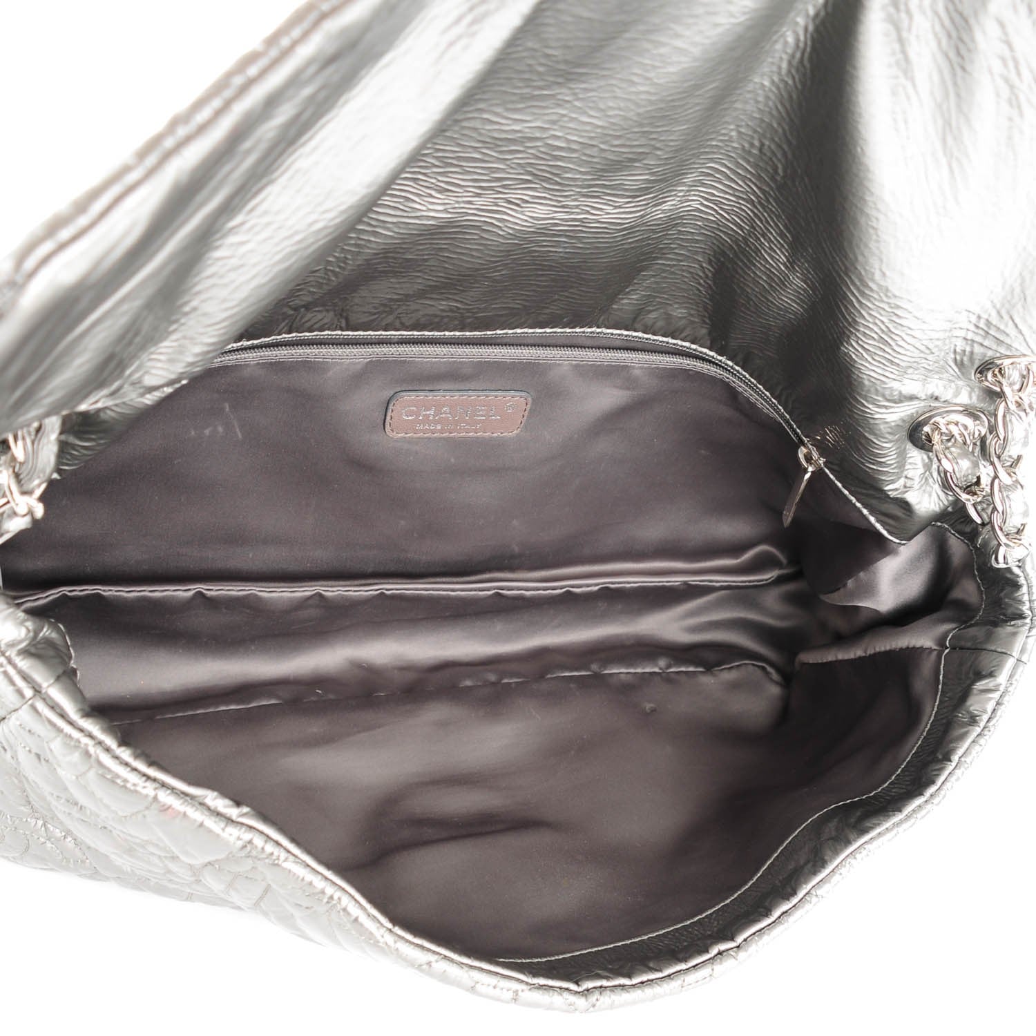 Chanel Vinyl Graphic Edge Flap Silver 5 of 8