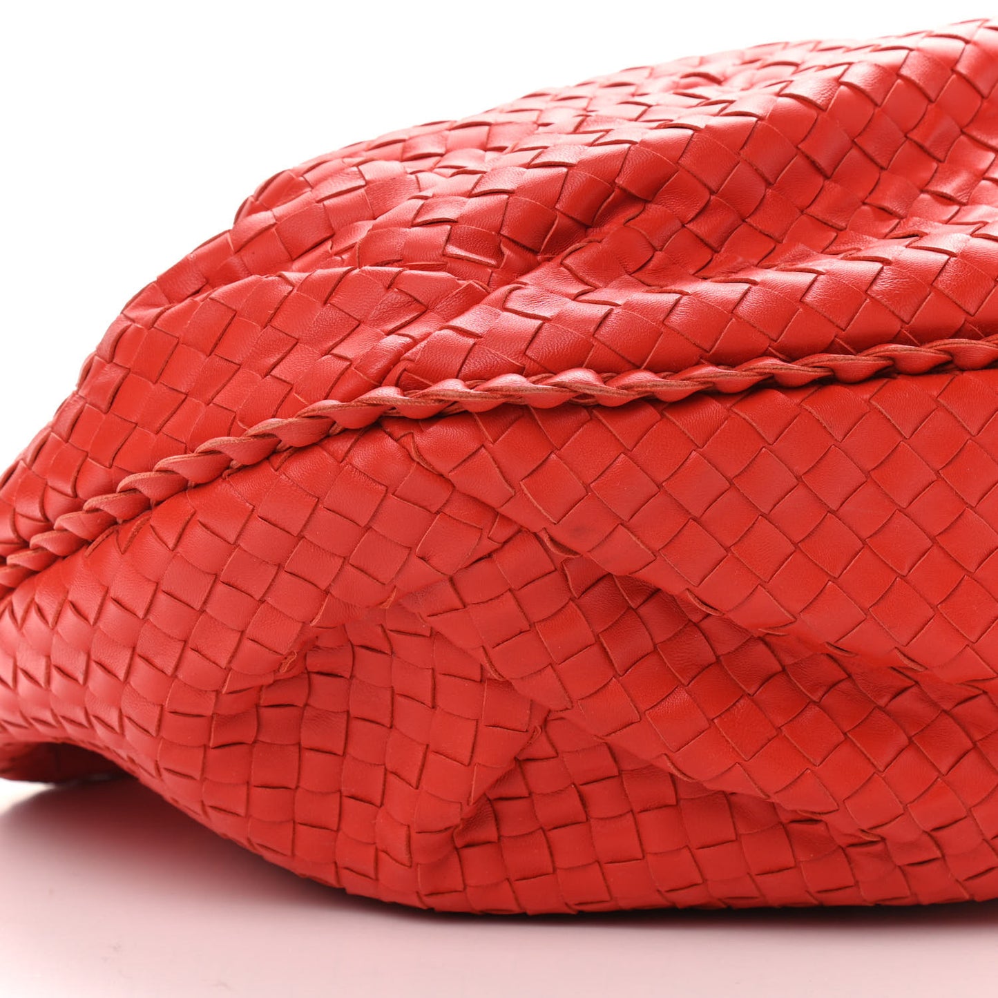 Nappa Intrecciato Large Belly Veneta Hobo Corniola