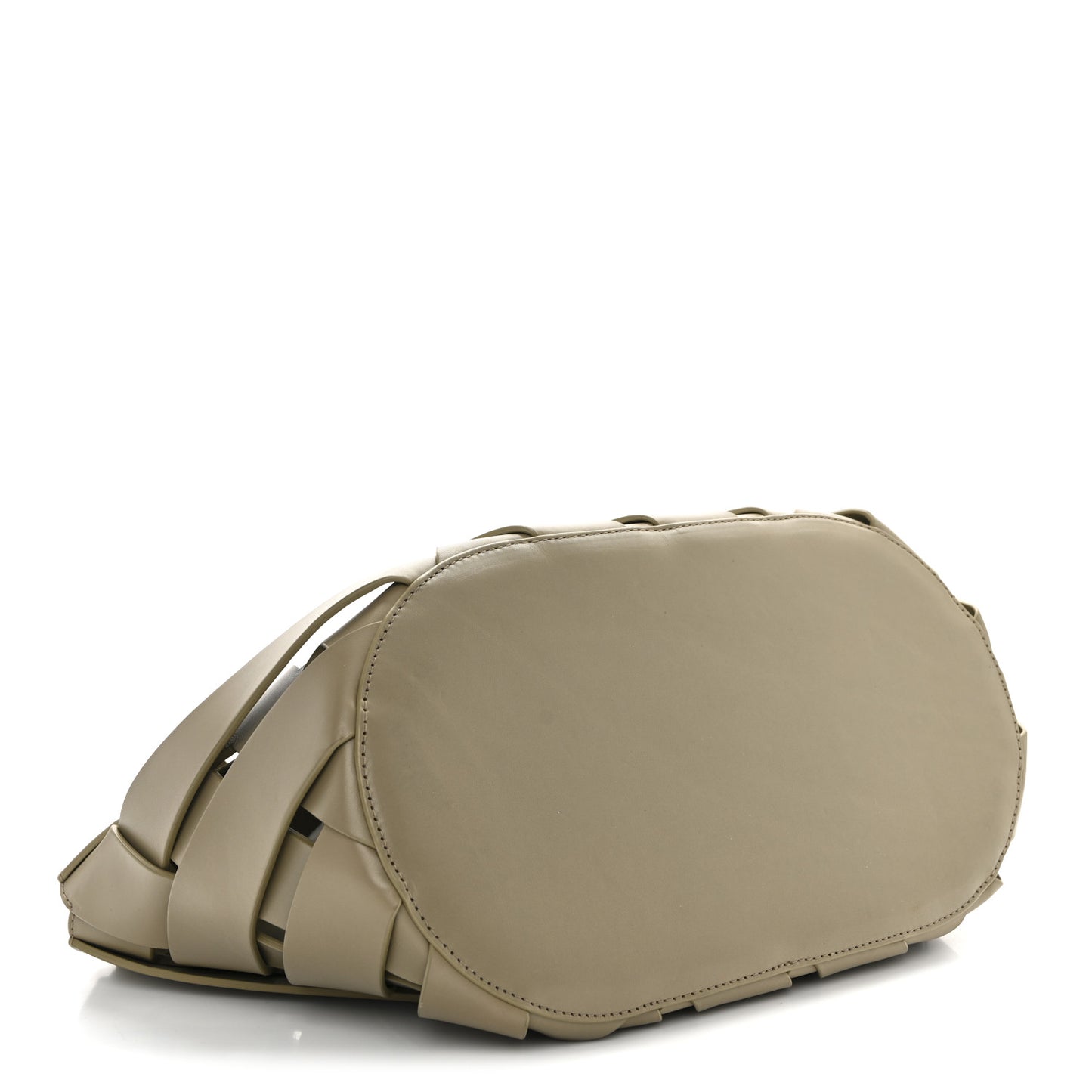 Calfskin The Point Weave Triangle Bag Taupe Grey