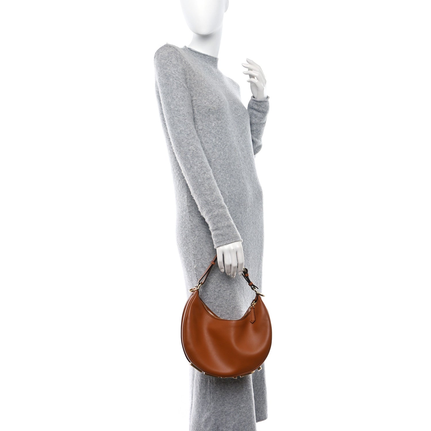 Fendi Vitello Grace Matte Small Fendigraphy Hobo Bag Brandy 2 of 9