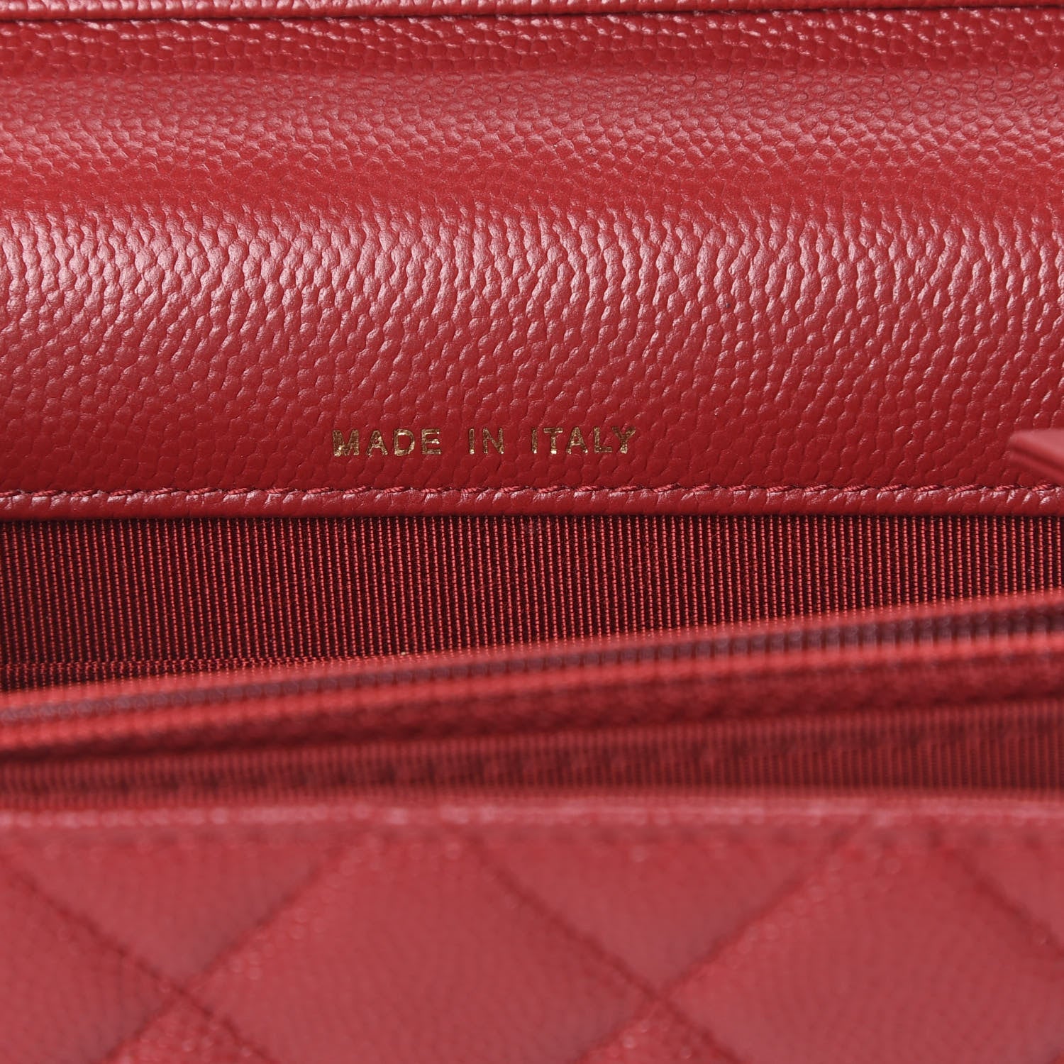 Chanel Caviar Quilted Square Wallet On Chain WOC Dark Red 6 of 11