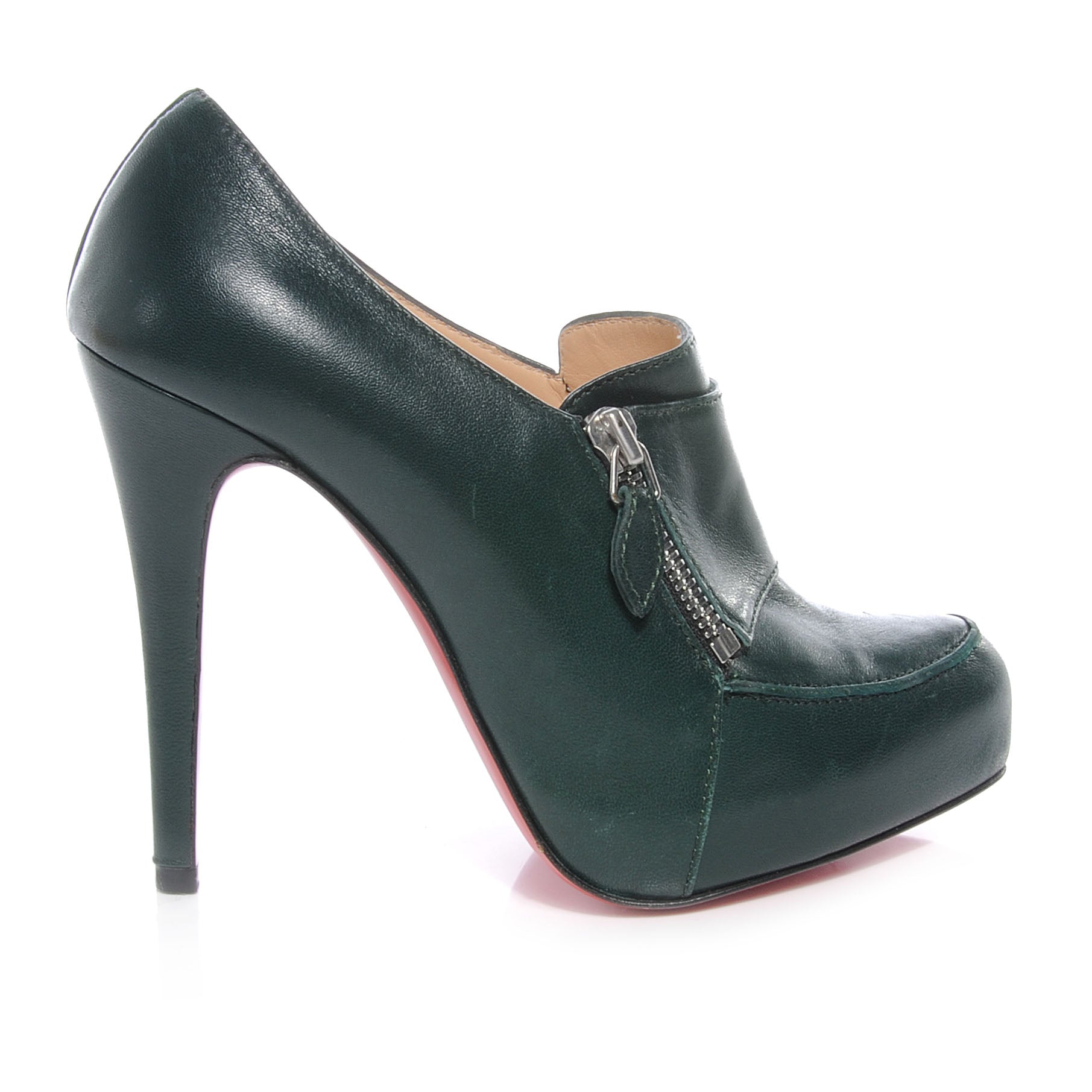 Christian Louboutin Leather Lapono 120 Booties 36 Bottle Green 1 of 6