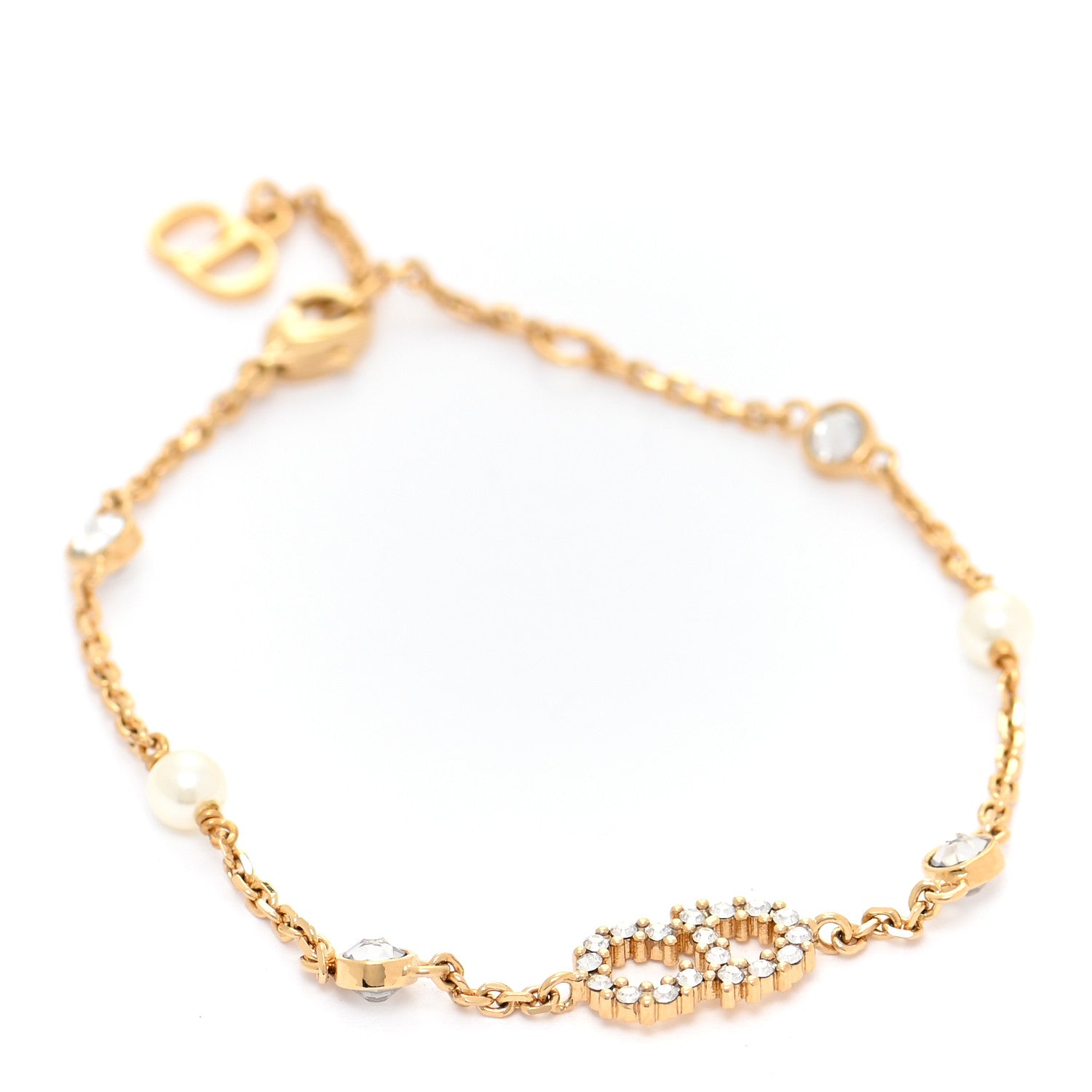 Christian Dior Pearl Clair D Lune Bracelet Gold 1 of 5