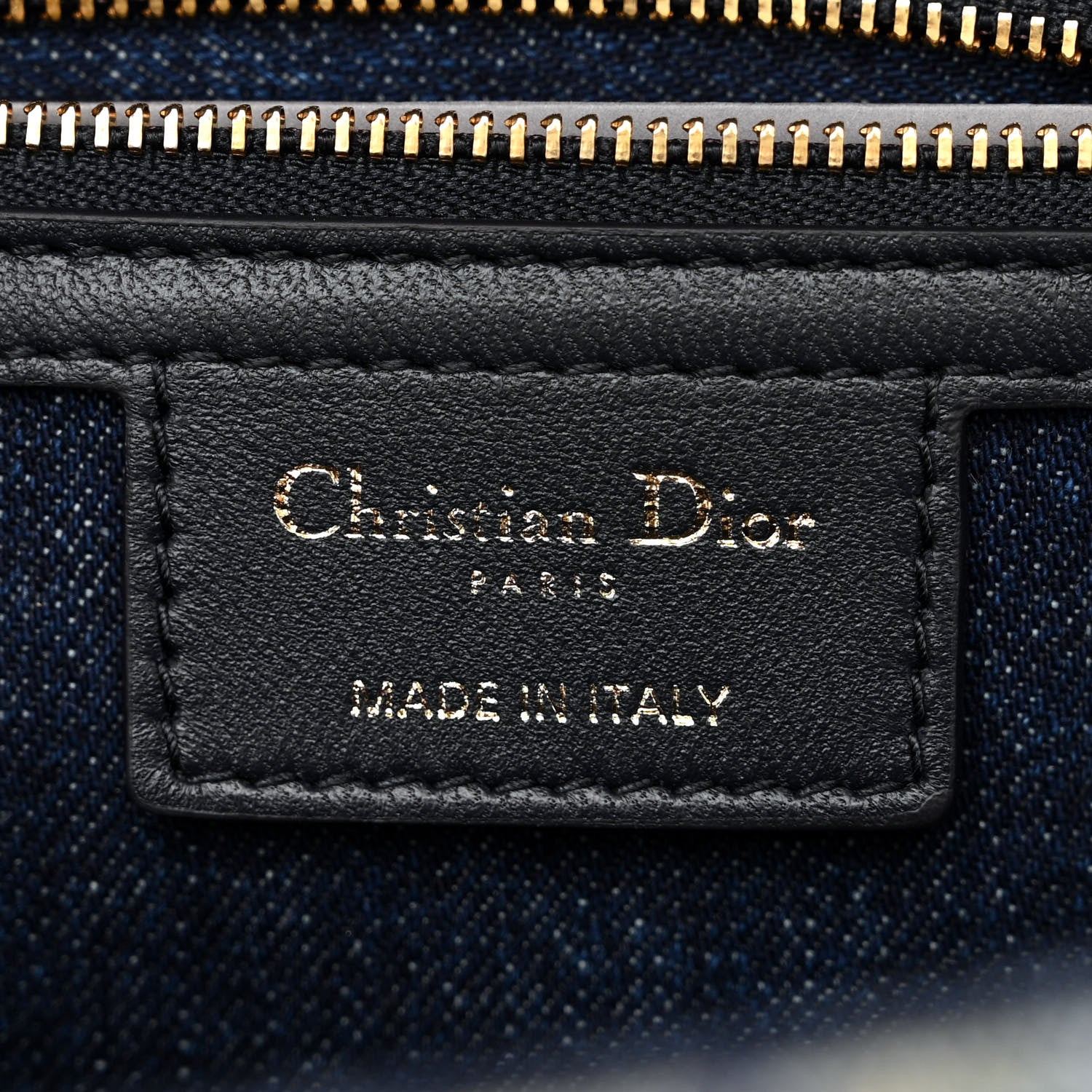 Christian Dior Denim Brocart Embroidered Medium Caro Bag Blue 6 of 10