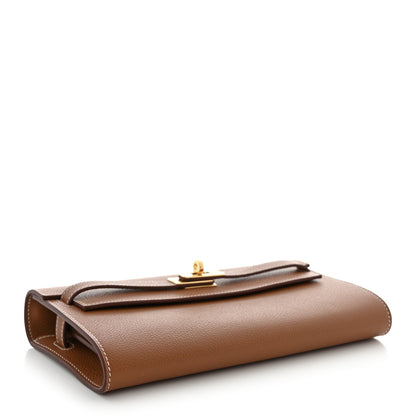 Hermes Evercolor Kelly Wallet To Go Gold 4 of 11