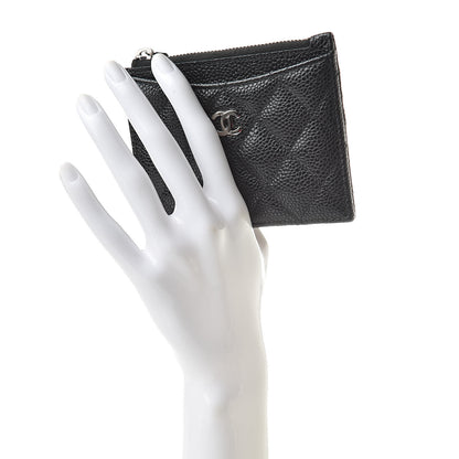 Chanel Caviar Quilted CC Zip Card Holder Black 2 of 8