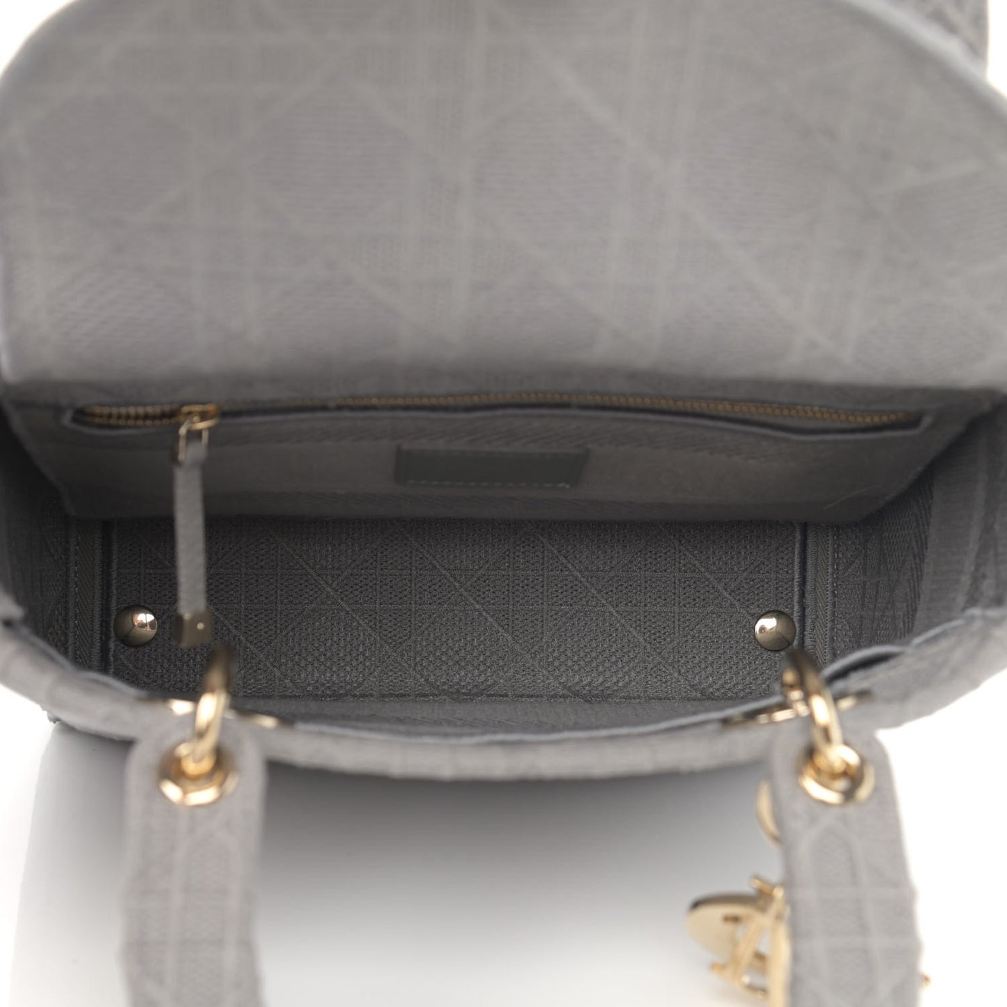 Canvas Embroidered Cannage Medium Lady D-Lite Gray