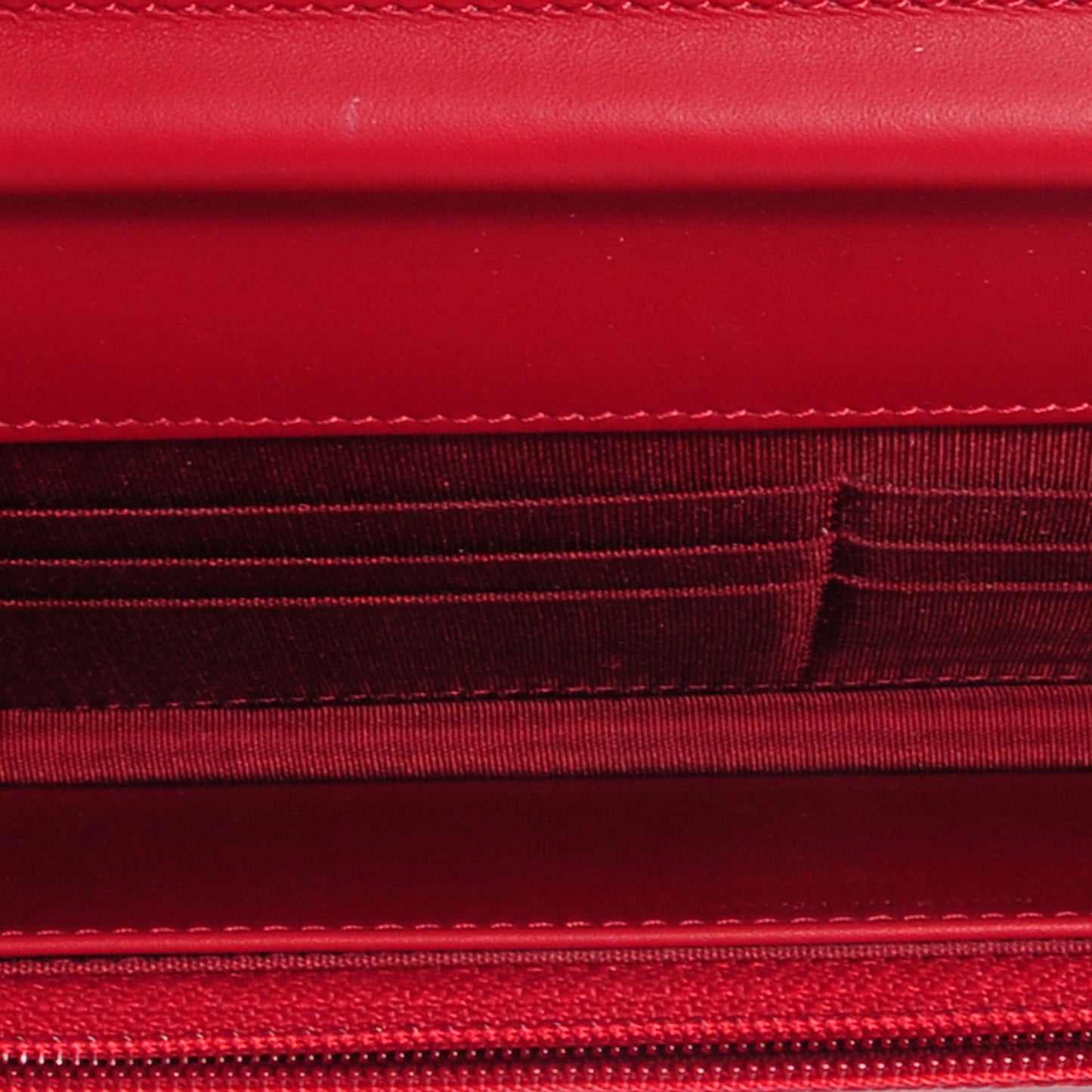 Caviar Quilted Boy Wallet On Chain WOC Red