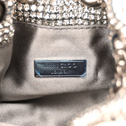 Jimmy Choo Satin Crystal Embellished Micro Bon Bon Bag Silver 6 of 11
