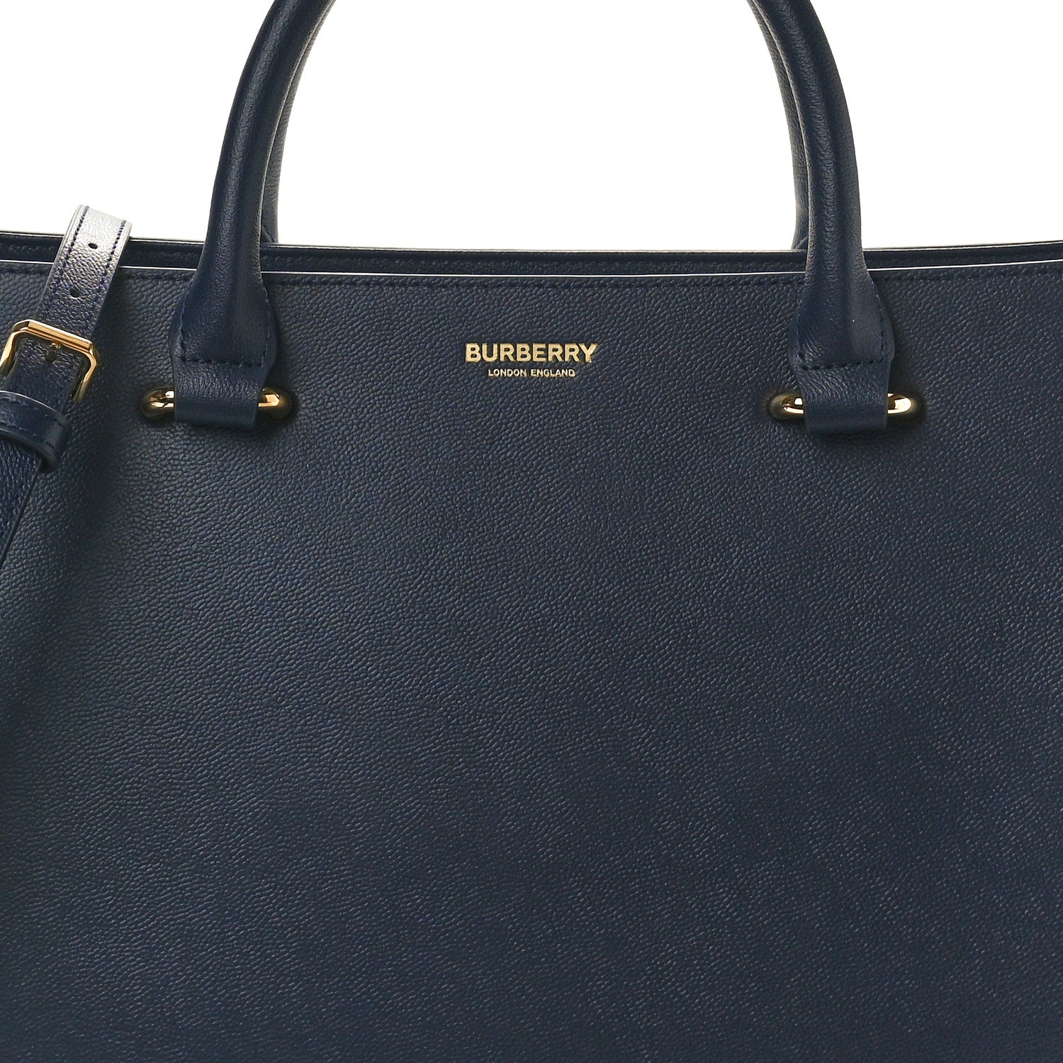 Burberry Calfskin Mega Check Banwell Tote Dark Canvas Blue 7 of 9