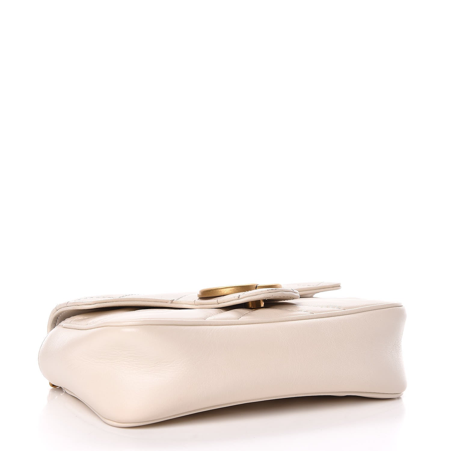 Gucci Calfskin Matelasse Super Mini GG Marmont Shoulder Bag White 4 of 12