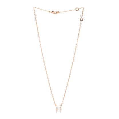 Bulgari 18K Rose Gold White Ceramic Diamond B.Zero1 Pendant Necklace 3 of 4
