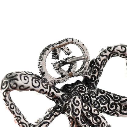 Gucci Metal Crystal Bow Earrings Silver 4 of 4