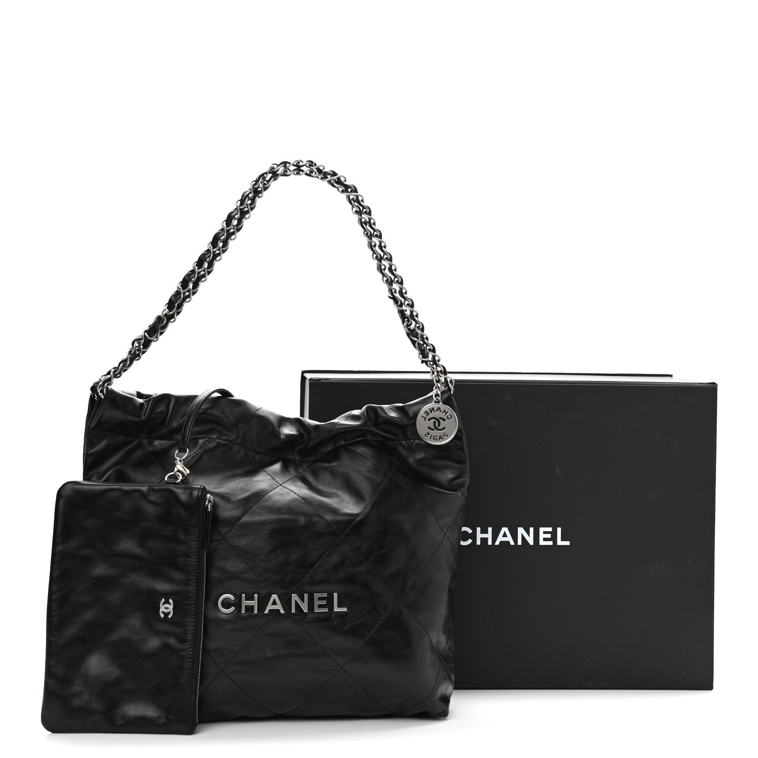 Chanel Shiny Calfskin Quilted Small Chanel 22 Black 12 of 12