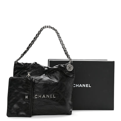 Chanel Shiny Calfskin Quilted Small Chanel 22 Black 12 of 12