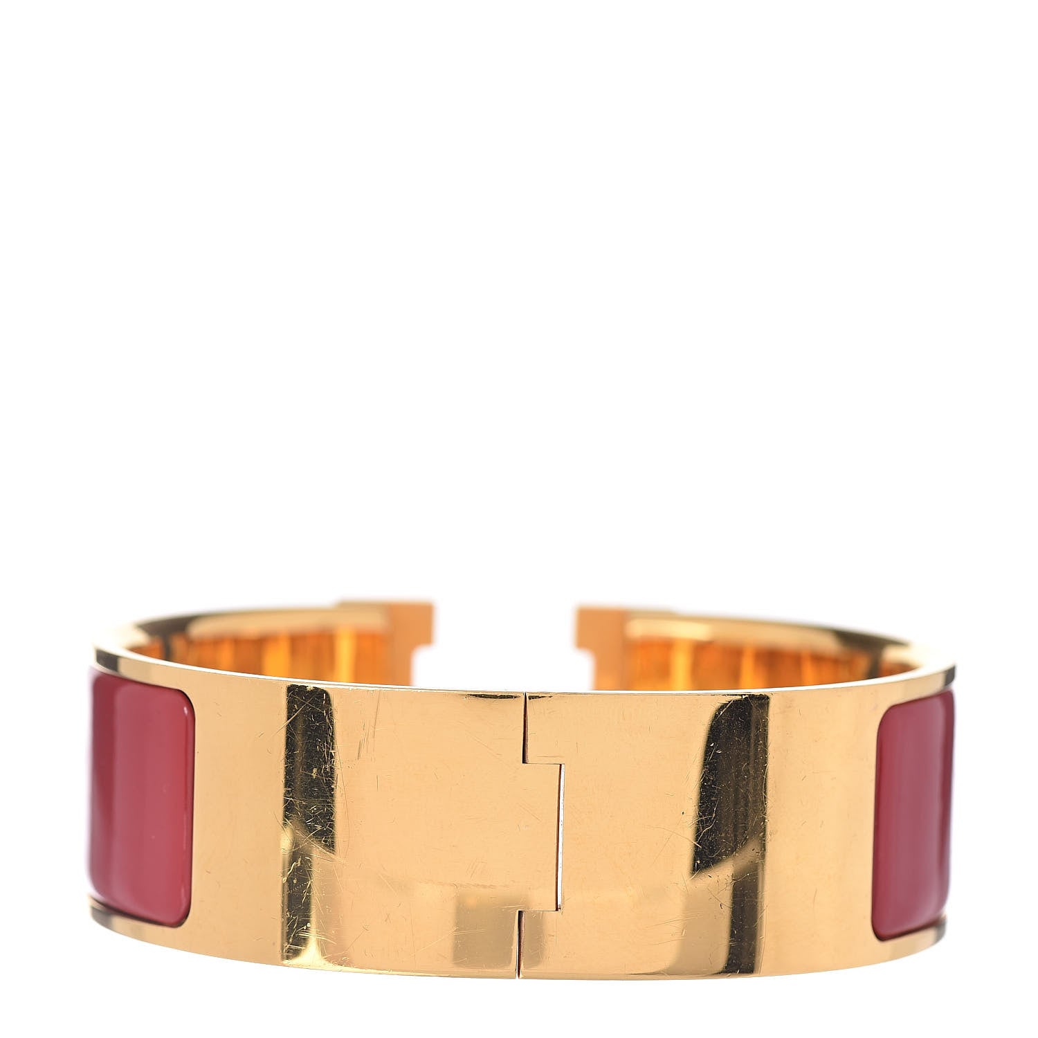 Hermes Enamel Wide Clic Clac H Bracelet PM Red 3 of 4